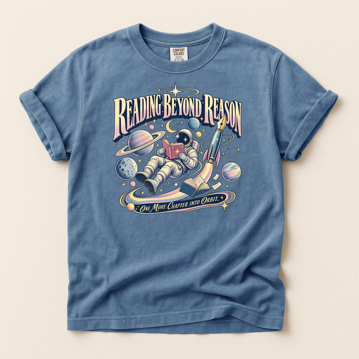 Reading Beyond Reason Astronaut Book T-Shirt