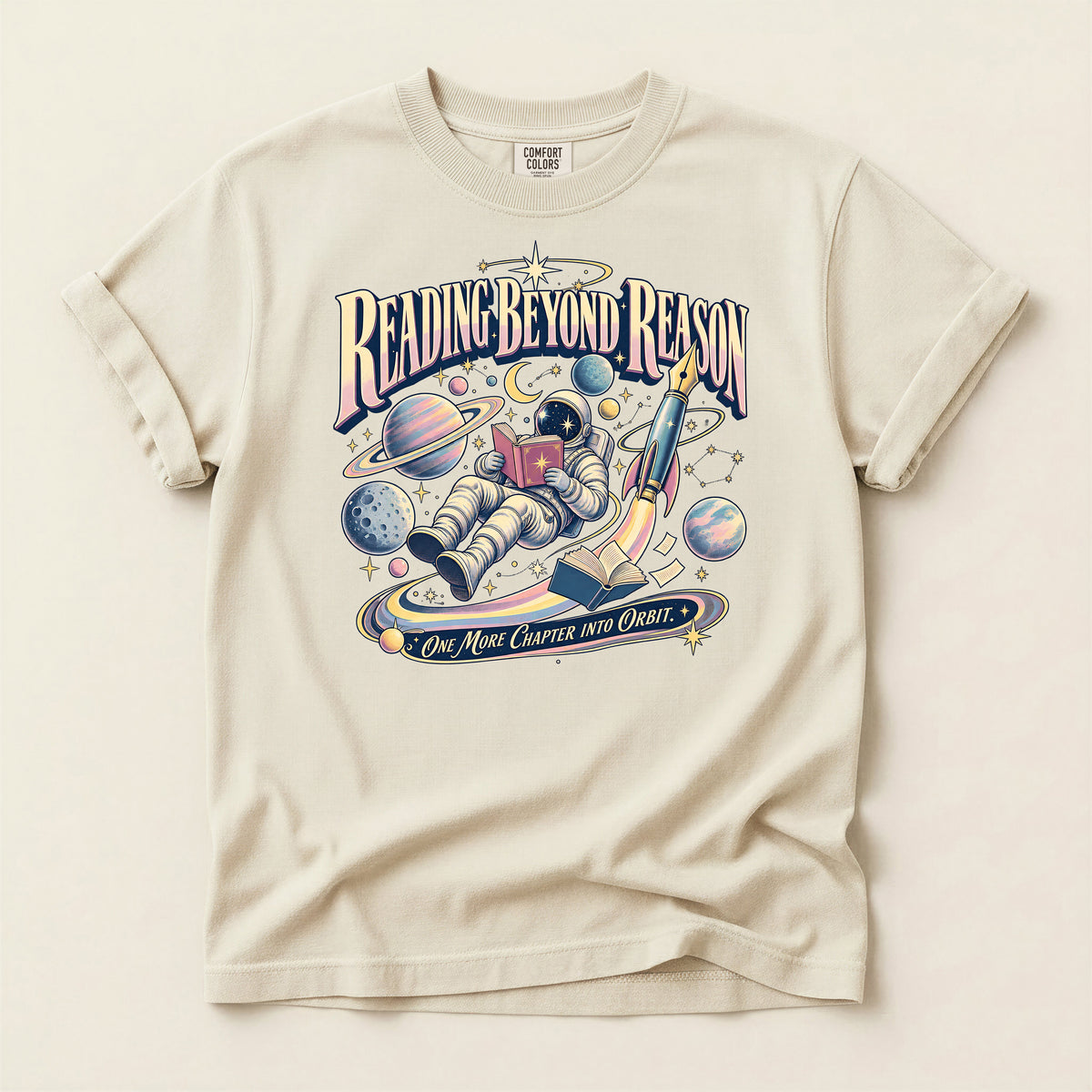 Reading Beyond Reason Astronaut Book T-Shirt