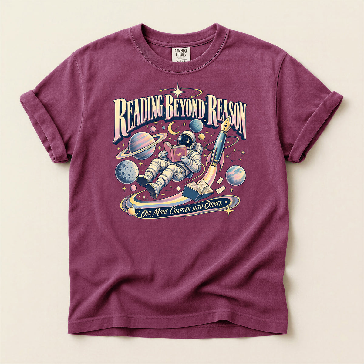Reading Beyond Reason Astronaut Book T-Shirt