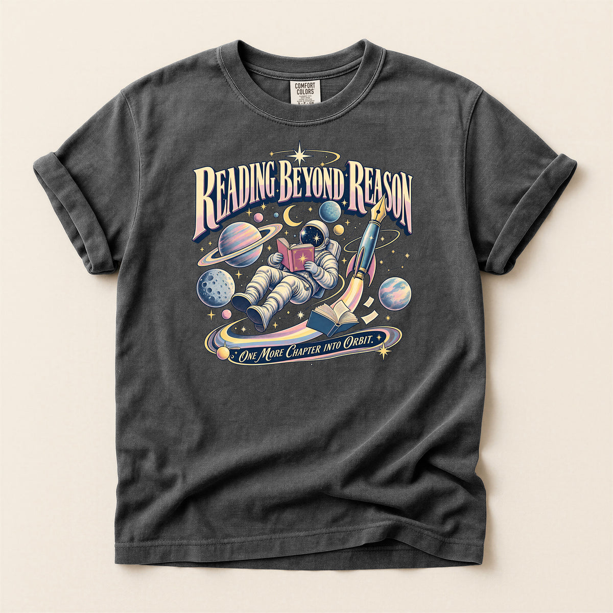 Reading Beyond Reason Astronaut Book T-Shirt