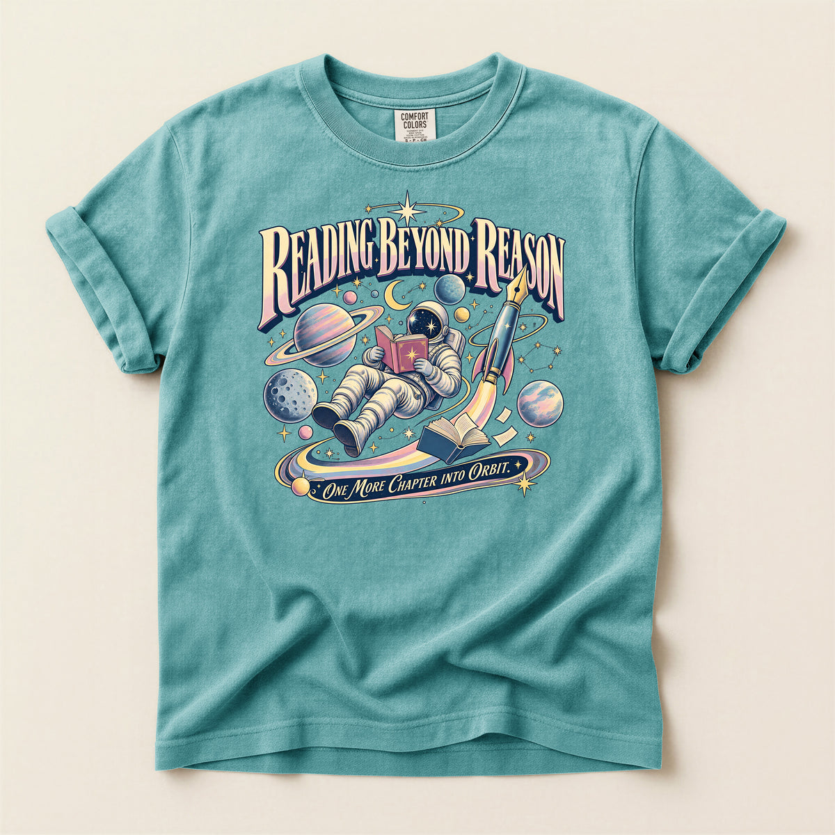 Reading Beyond Reason Astronaut Book T-Shirt