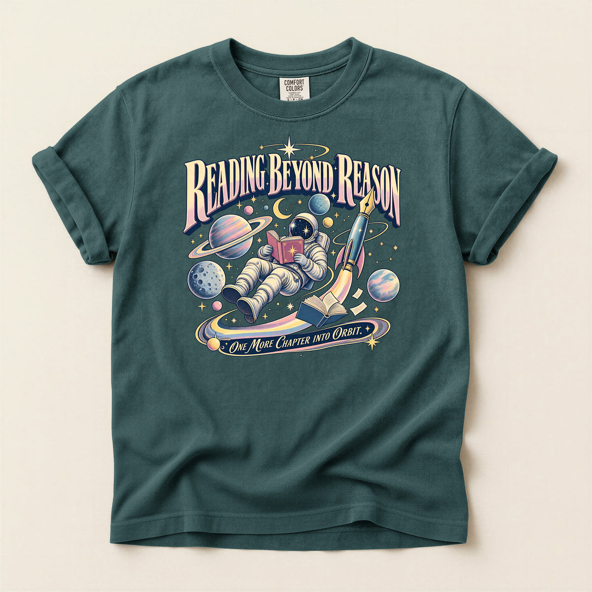 Reading Beyond Reason Astronaut Book T-Shirt