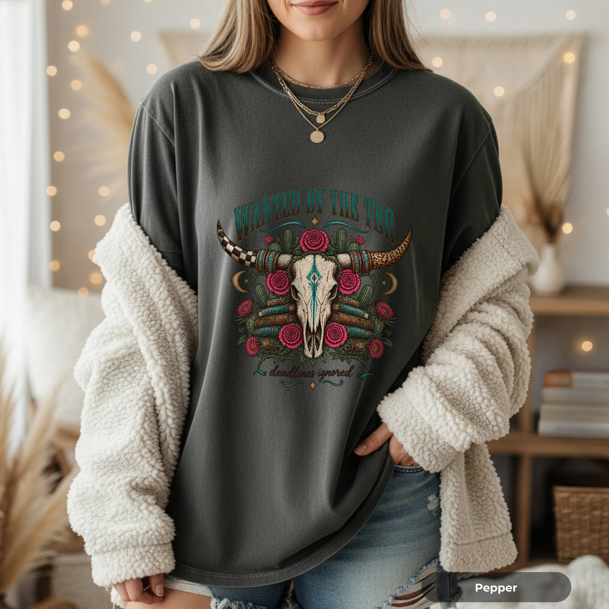 Wanted by the TBR Western Skull T-Shirt