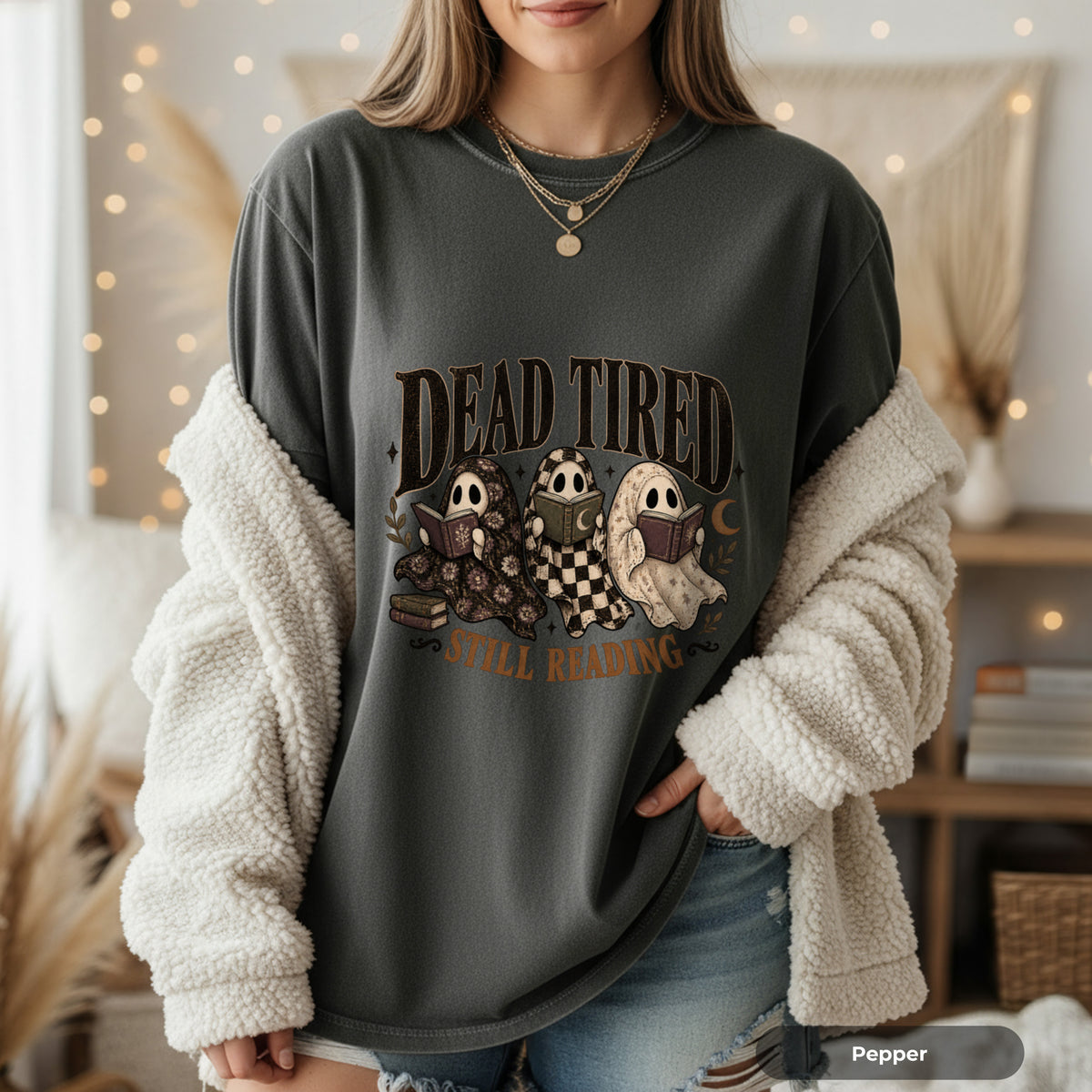 Dead Tired Still Reading Book Lover T-Shirt