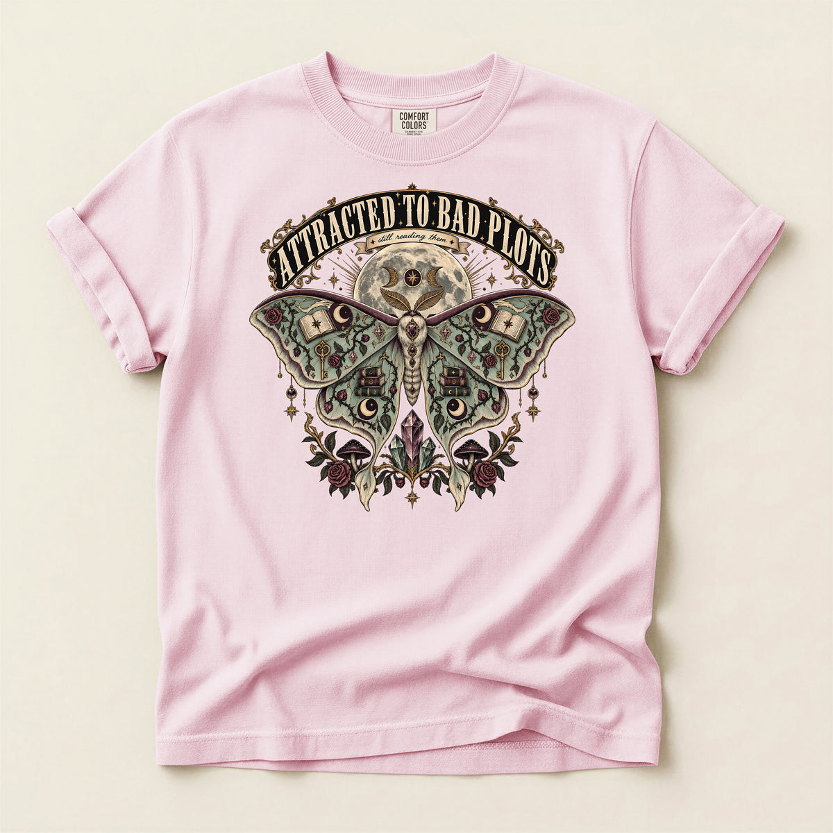 Attracted to Bad Plots Moth Graphic T-Shirt