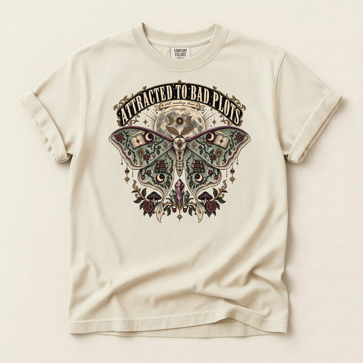 Attracted to Bad Plots Moth Graphic T-Shirt