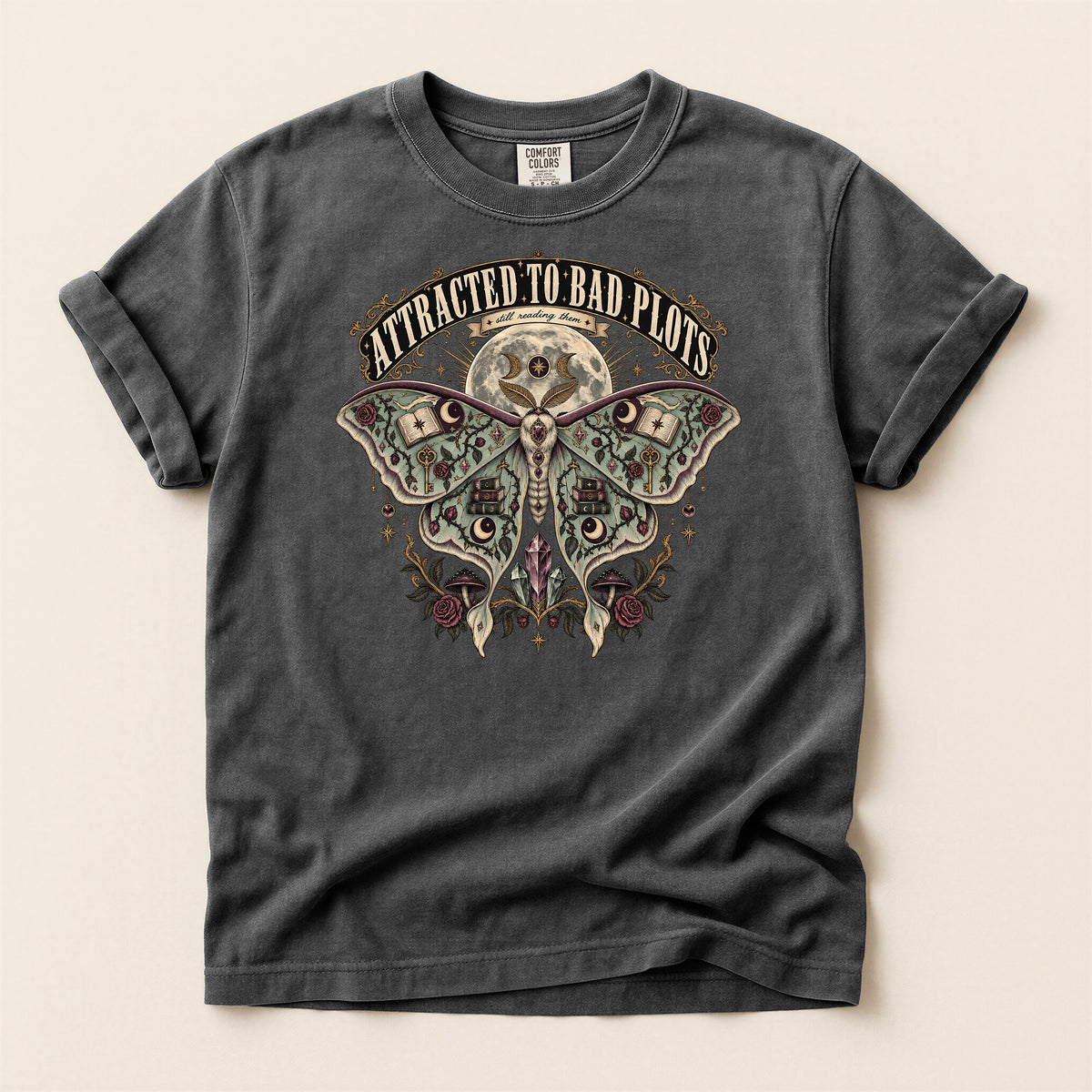 Attracted to Bad Plots Moth Graphic T-Shirt