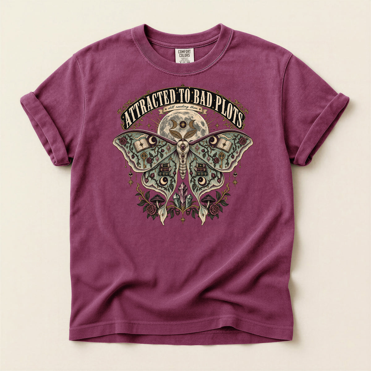 Attracted to Bad Plots Moth Graphic T-Shirt