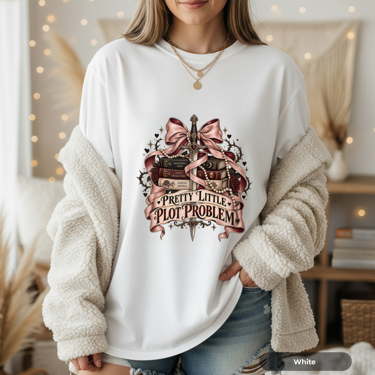 Pretty Little Plot Problem Bookish Bow T-Shirt