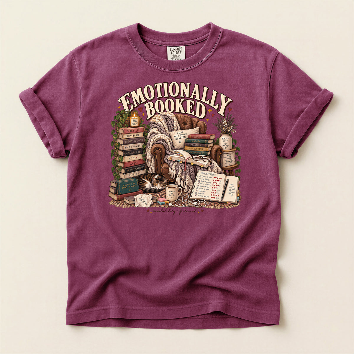 Emotionally Booked Book Lover T-Shirt