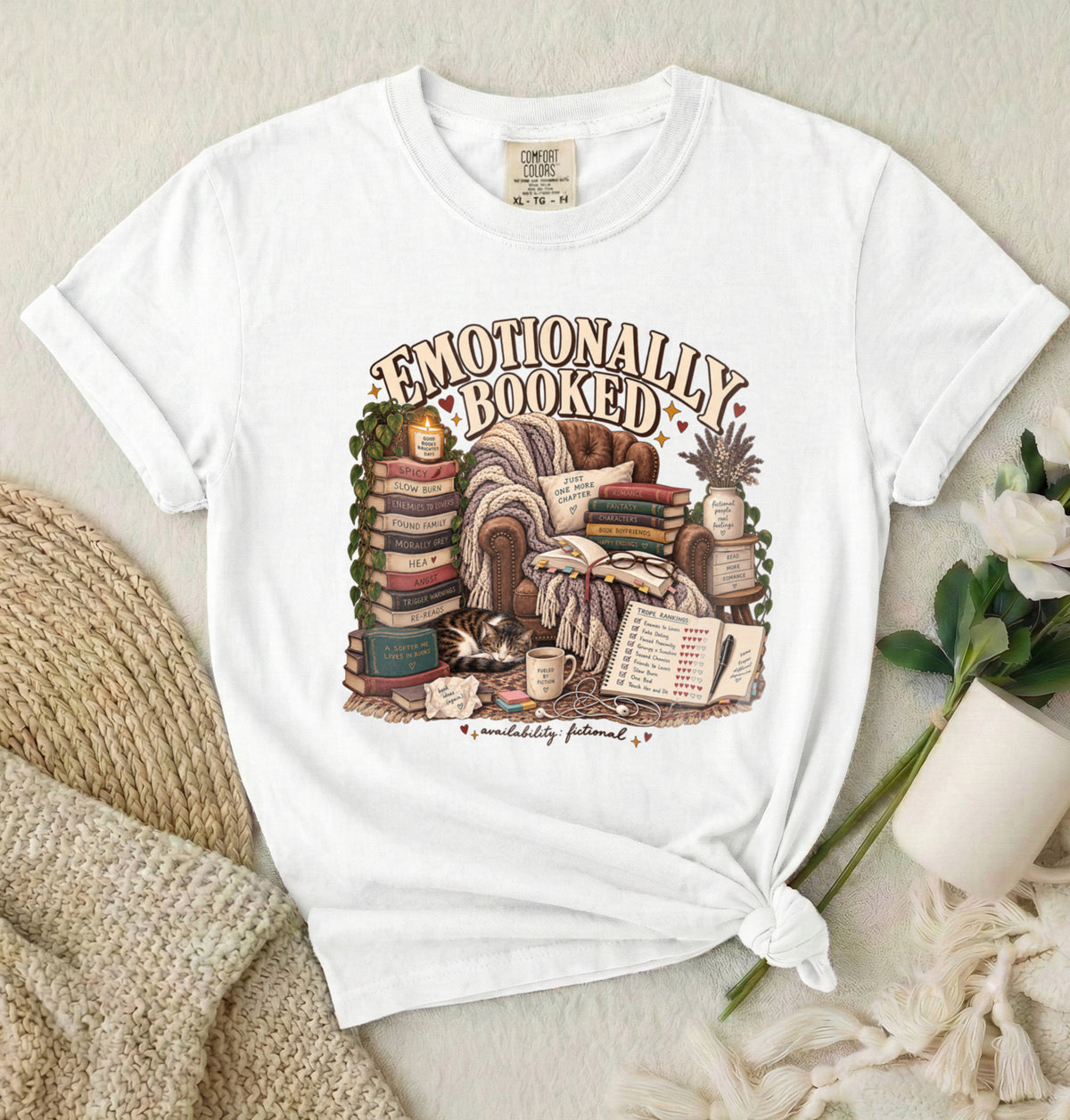 Emotionally Booked Book Lover T-Shirt