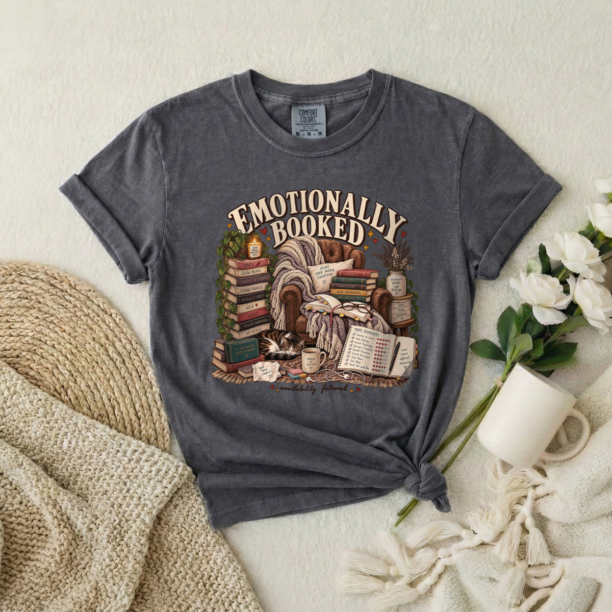 Emotionally Booked Book Lover T-Shirt