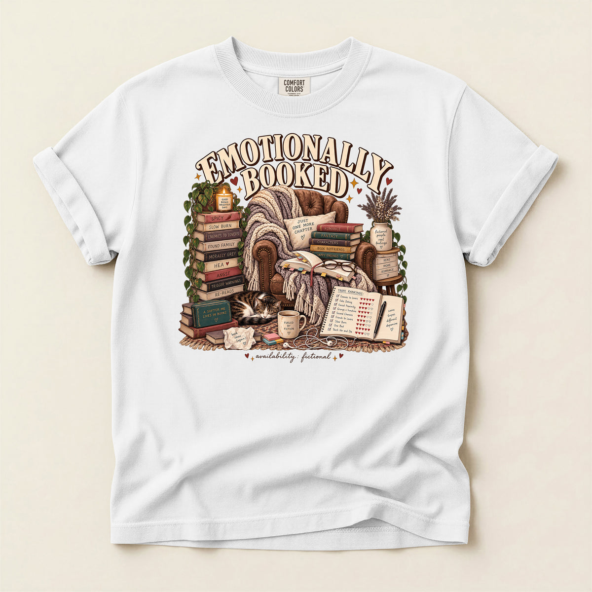 Emotionally Booked Book Lover T-Shirt