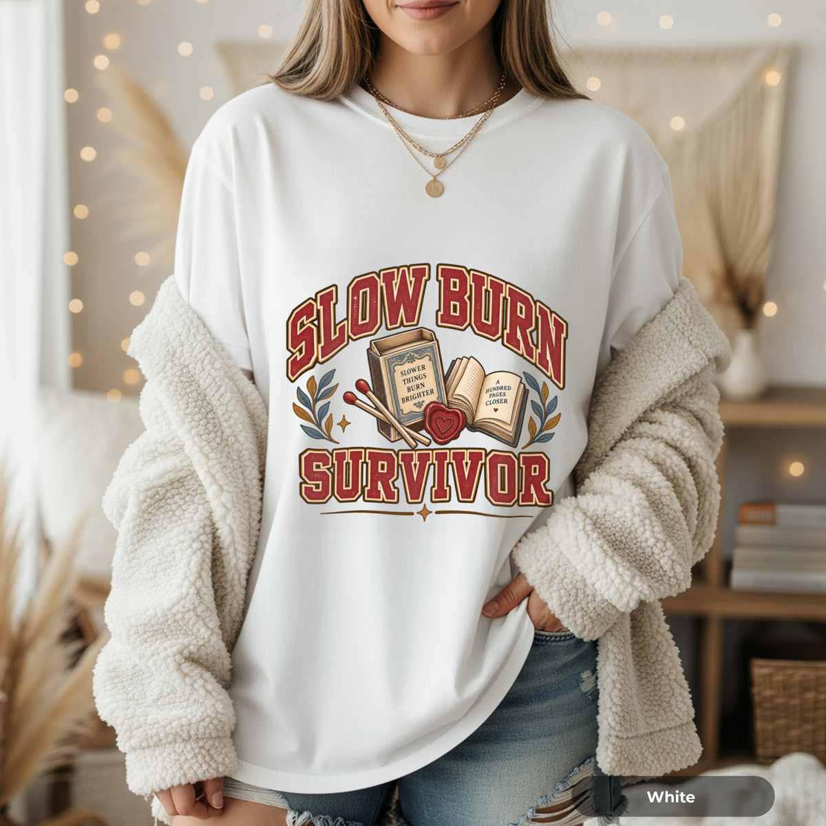 Slow Burn Survivor Book Lover T-Shirt
