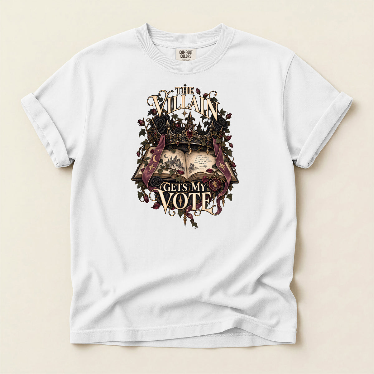 The Villain Gets My Vote Gothic Political T-Shirt
