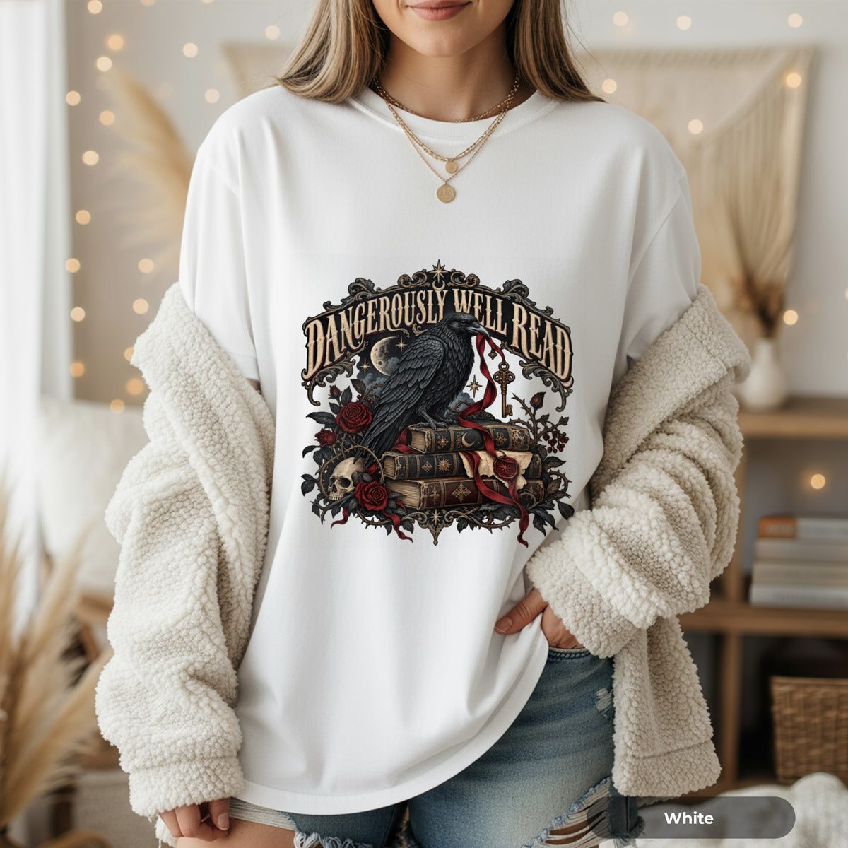 Dangerously Well Read Gothic Book Lover T-Shirt