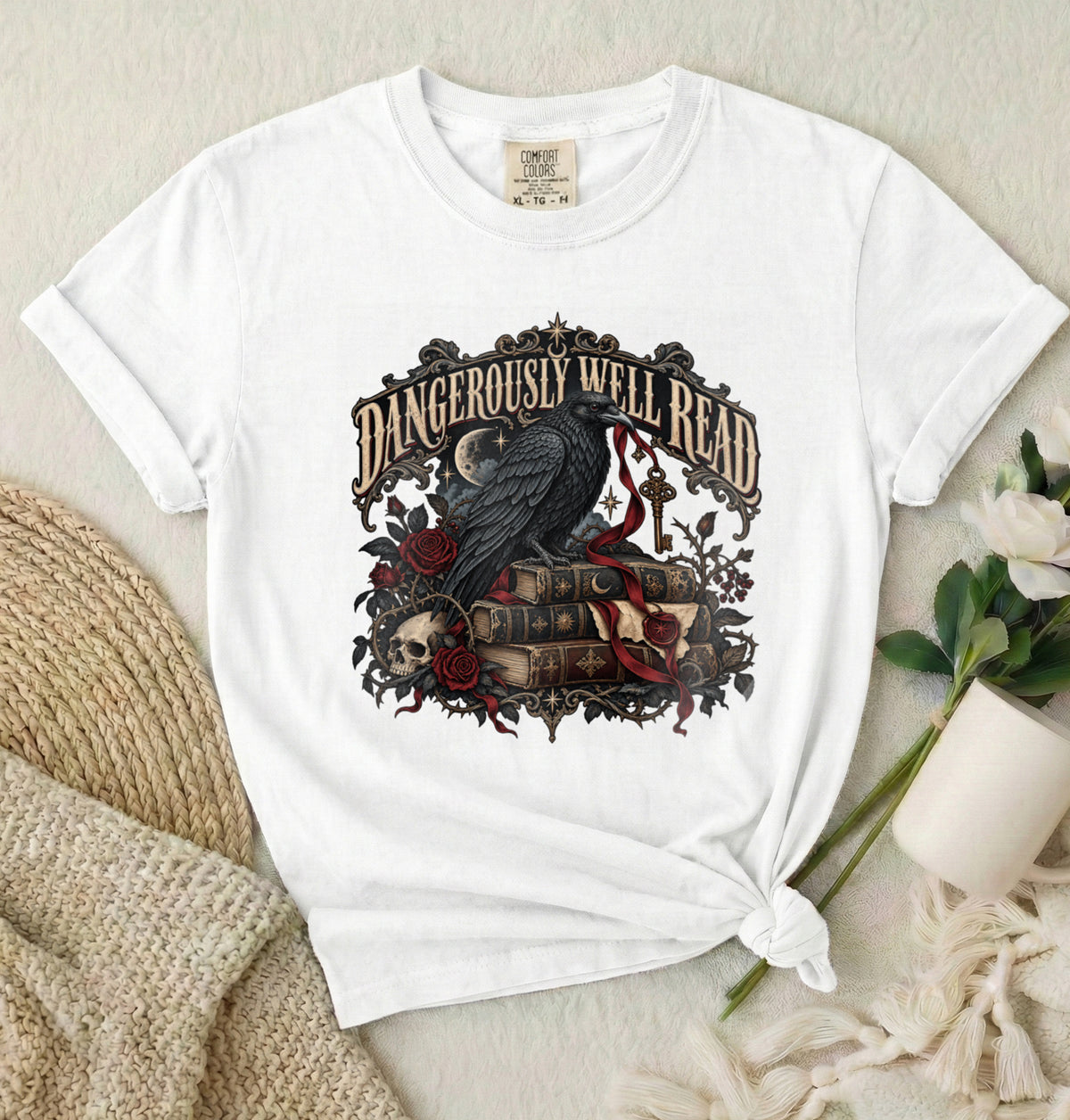 Dangerously Well Read Gothic Book Lover T-Shirt