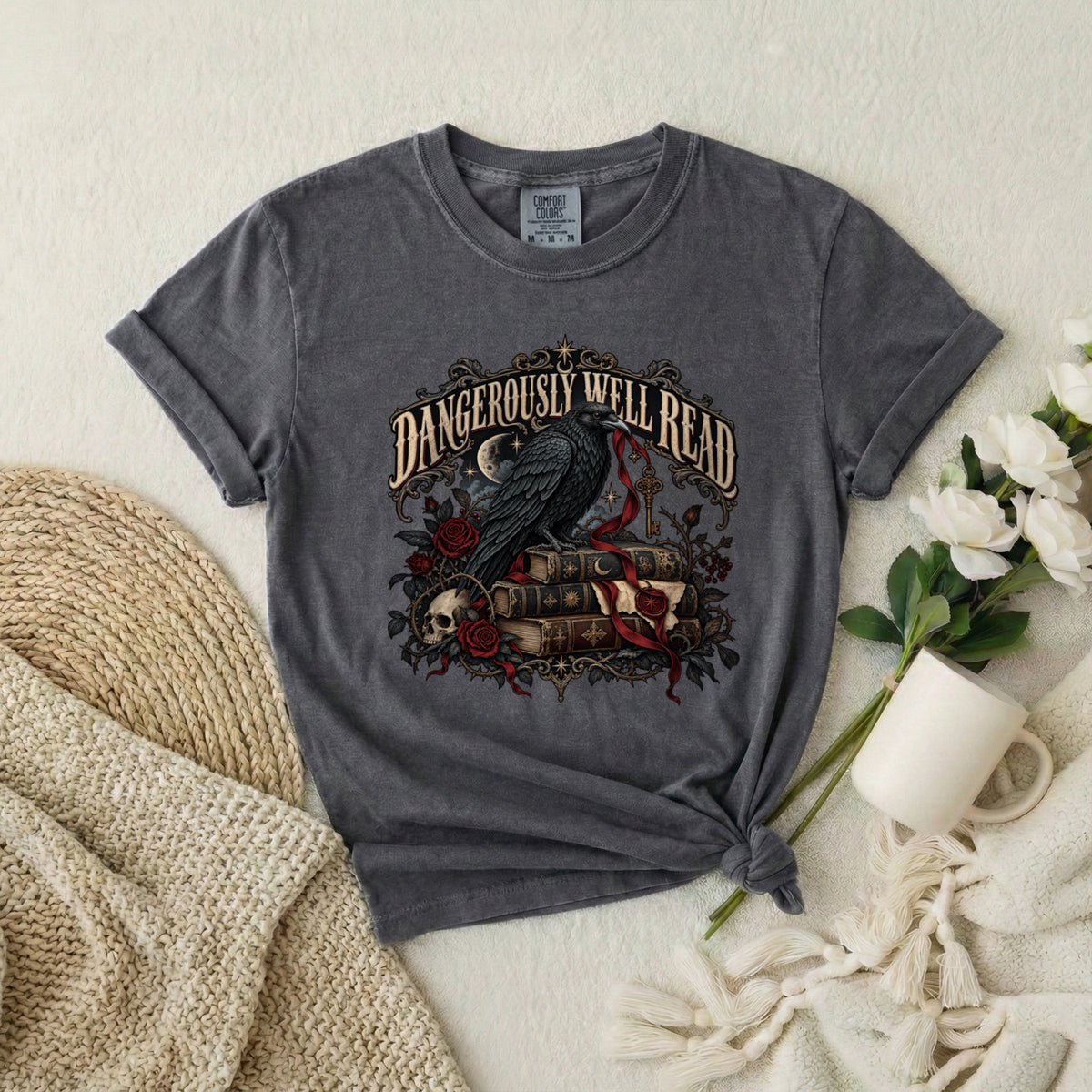Dangerously Well Read Gothic Book Lover T-Shirt