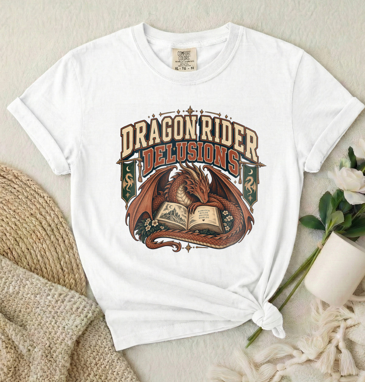 Dragon Rider Delusions Fantasy Dragon Graphic T-Shirt