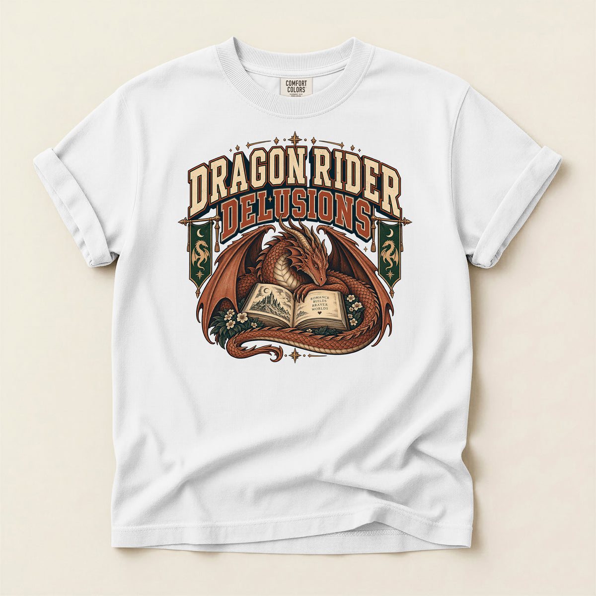 Dragon Rider Delusions Fantasy Dragon Graphic T-Shirt