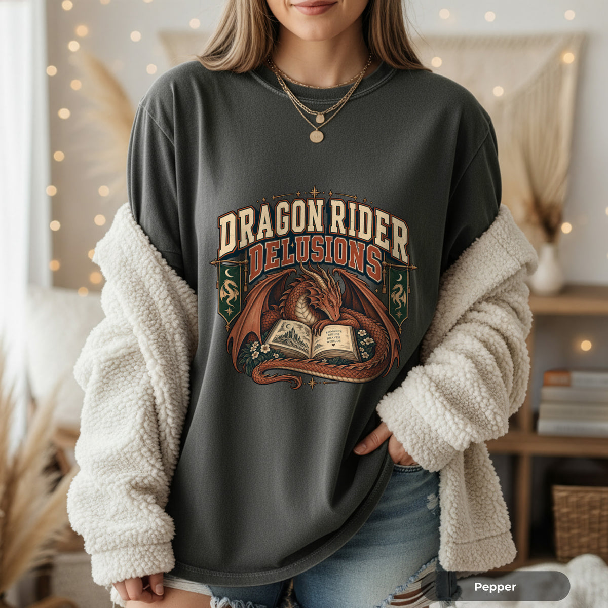 Dragon Rider Delusions Fantasy Dragon Graphic T-Shirt