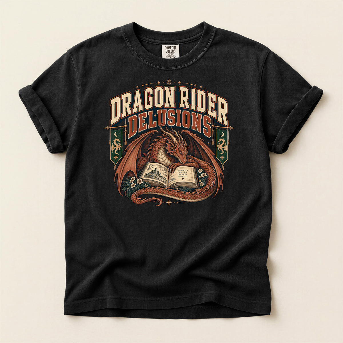 Dragon Rider Delusions Fantasy Dragon Graphic T-Shirt
