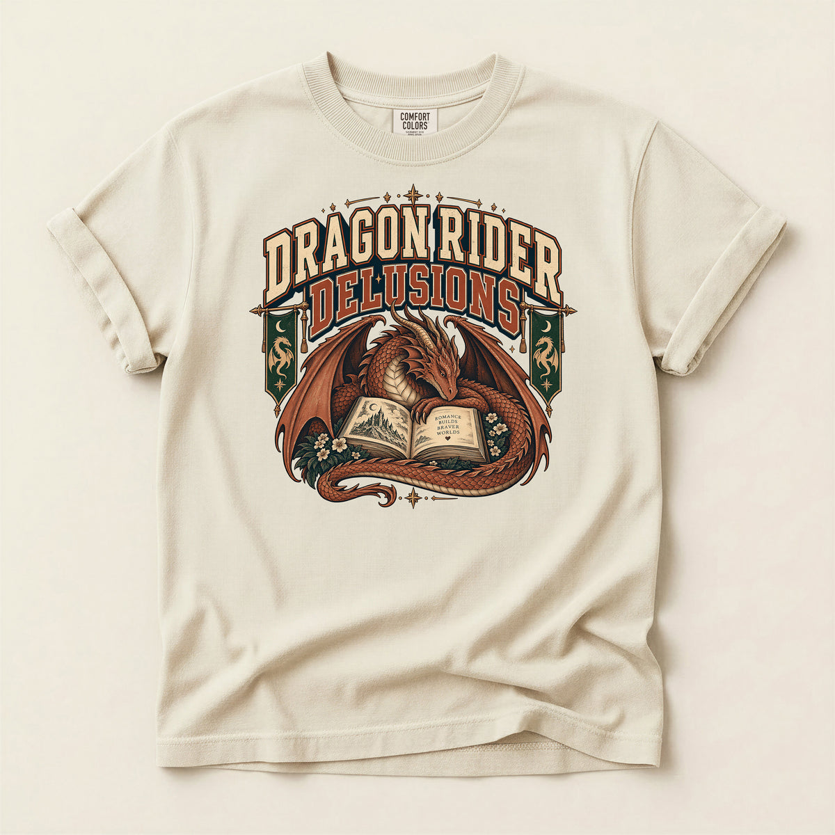 Dragon Rider Delusions Fantasy Dragon Graphic T-Shirt