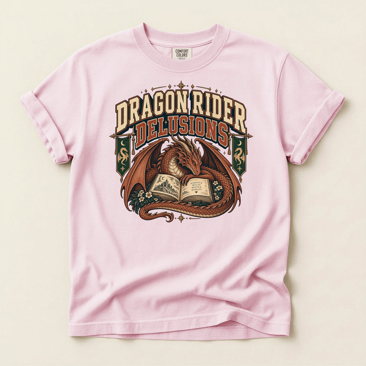 Dragon Rider Delusions Fantasy Dragon Graphic T-Shirt