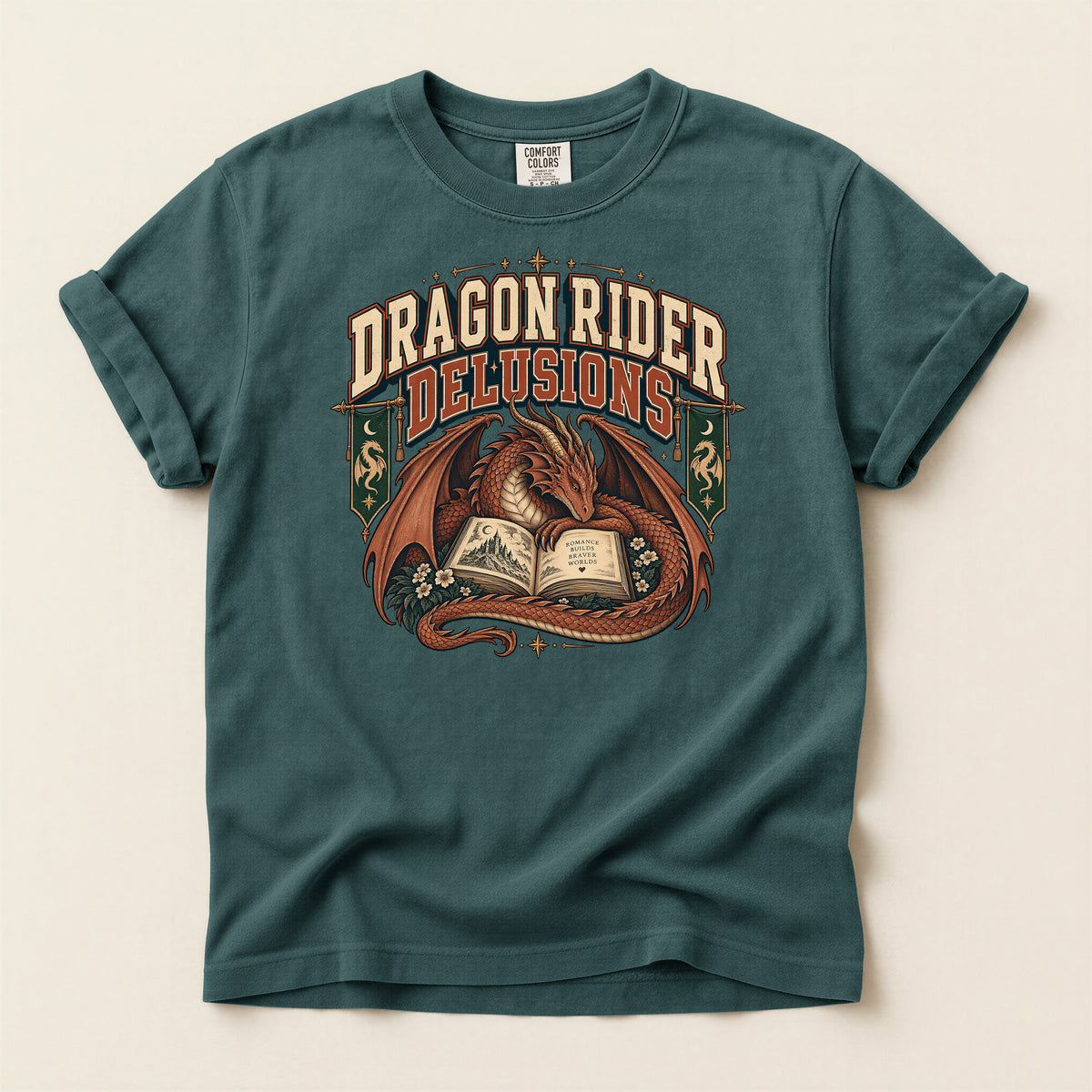 Dragon Rider Delusions Fantasy Dragon Graphic T-Shirt