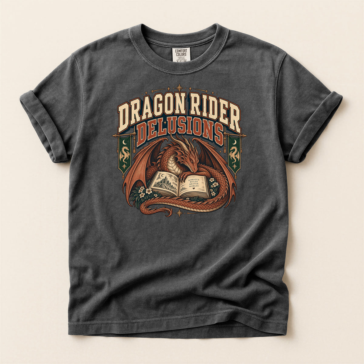 Dragon Rider Delusions Fantasy Dragon Graphic T-Shirt