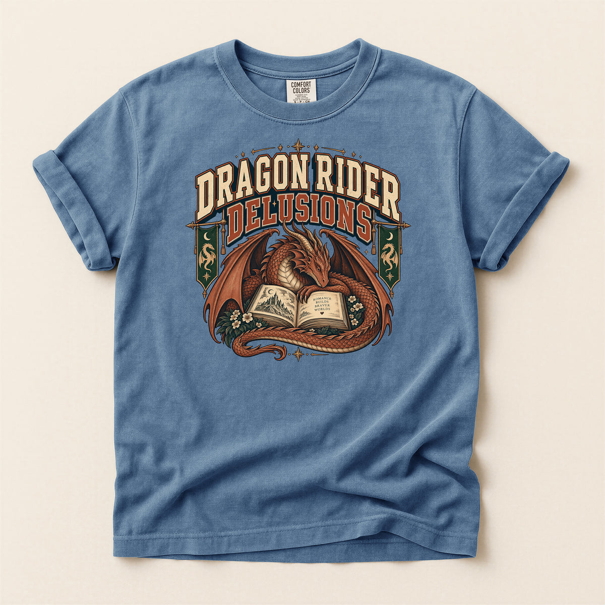 Dragon Rider Delusions Fantasy Dragon Graphic T-Shirt