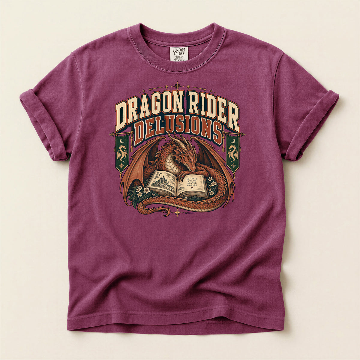 Dragon Rider Delusions Fantasy Dragon Graphic T-Shirt