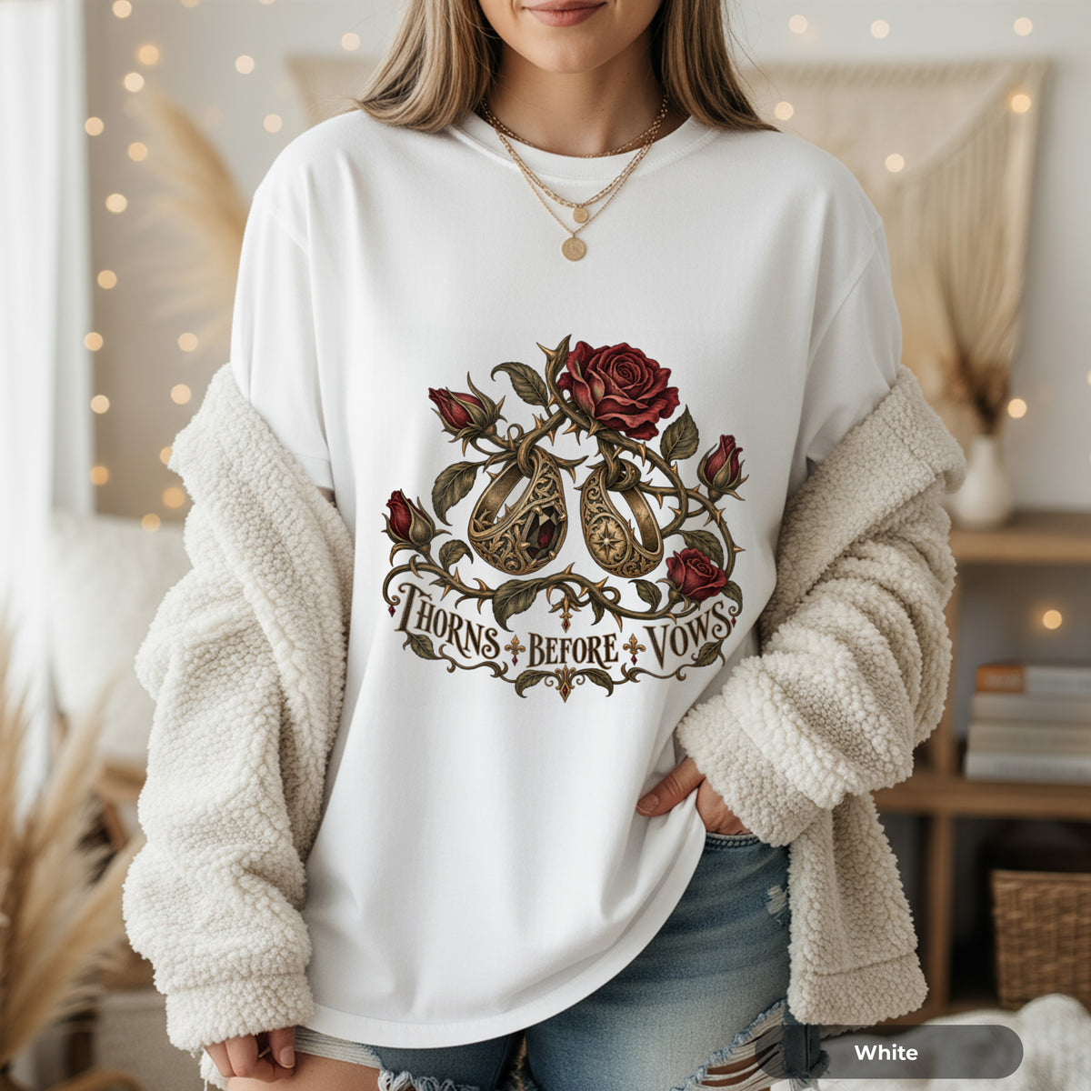 Thorns Before Vows Gothic Rose T-Shirt