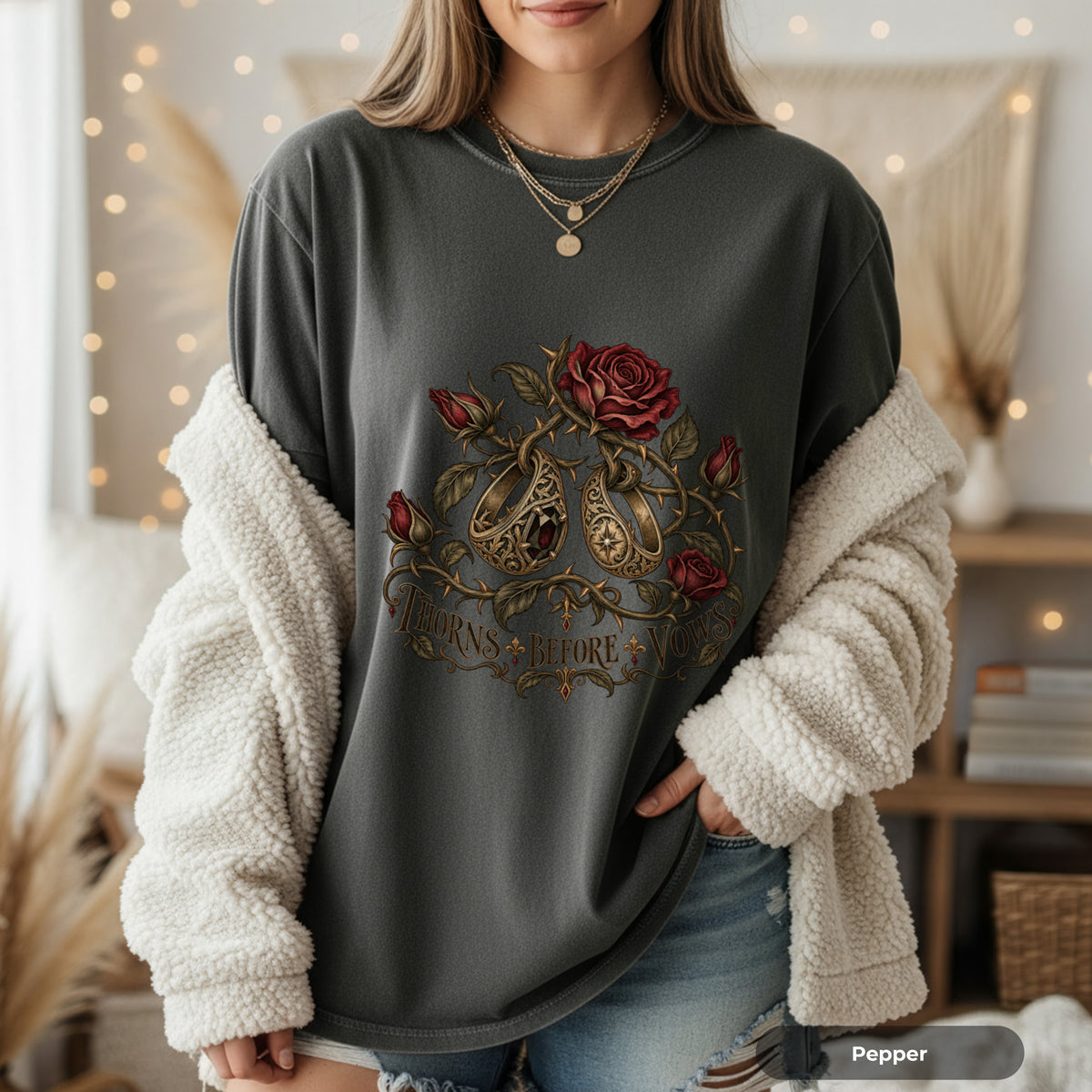 Thorns Before Vows Gothic Rose T-Shirt