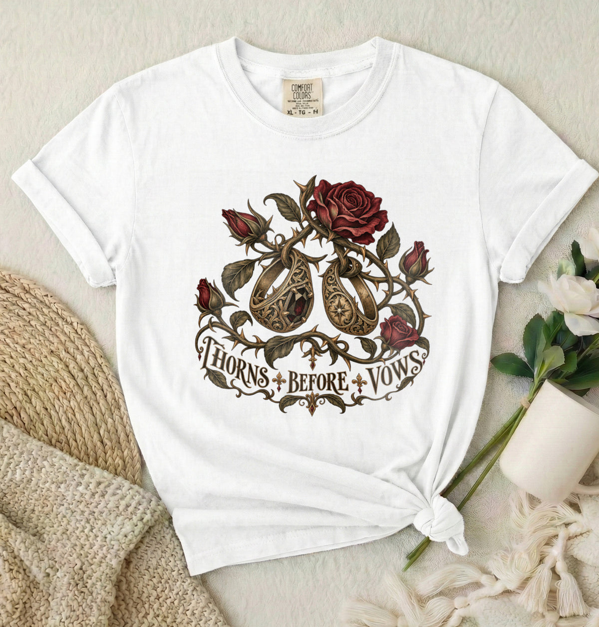 Thorns Before Vows Gothic Rose T-Shirt