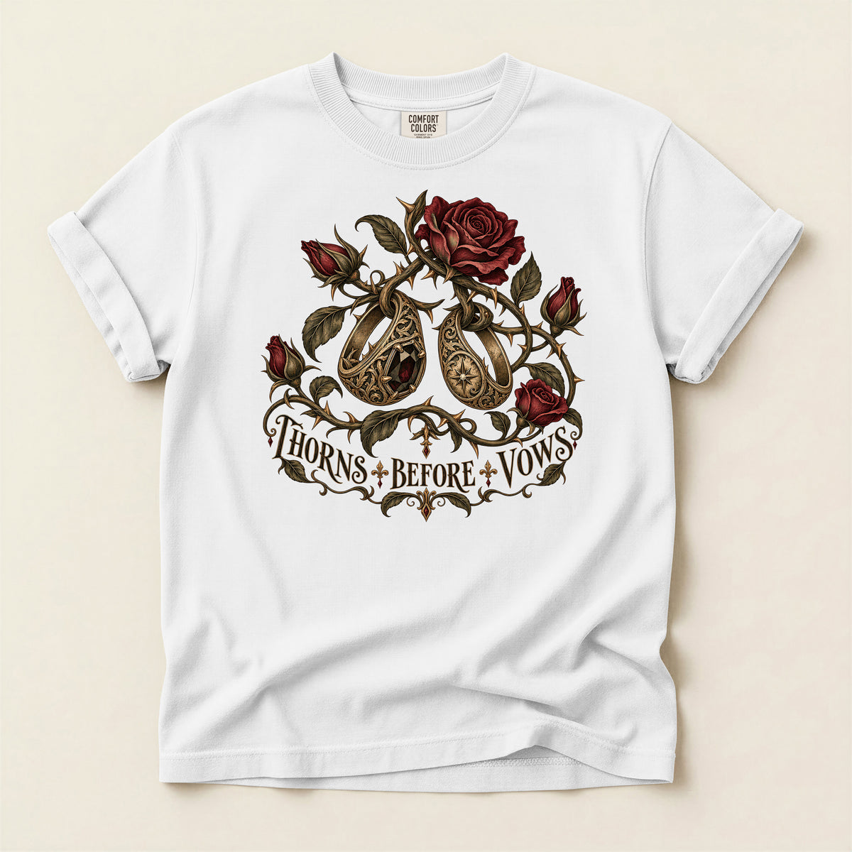 Thorns Before Vows Gothic Rose T-Shirt
