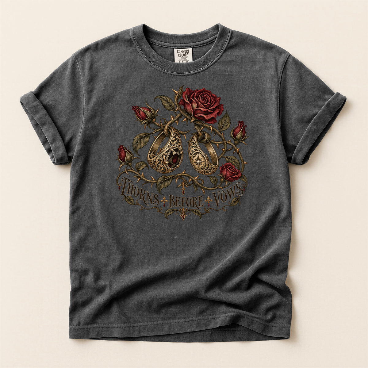 Thorns Before Vows Gothic Rose T-Shirt
