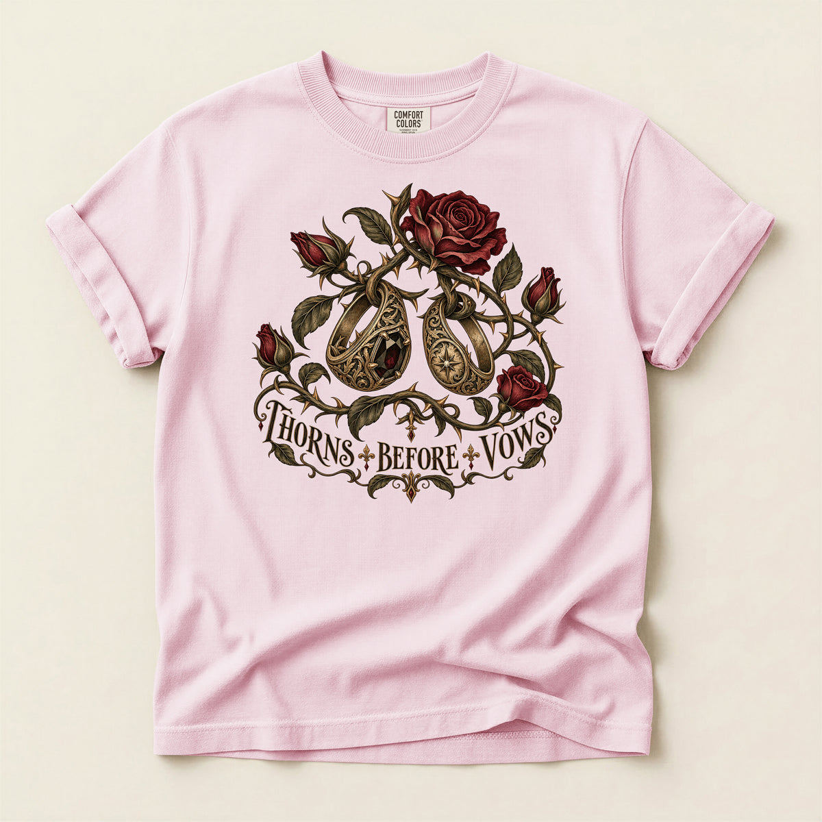 Thorns Before Vows Gothic Rose T-Shirt
