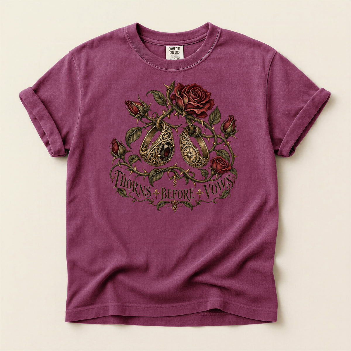 Thorns Before Vows Gothic Rose T-Shirt