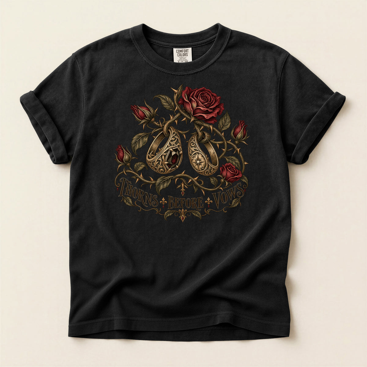 Thorns Before Vows Gothic Rose T-Shirt
