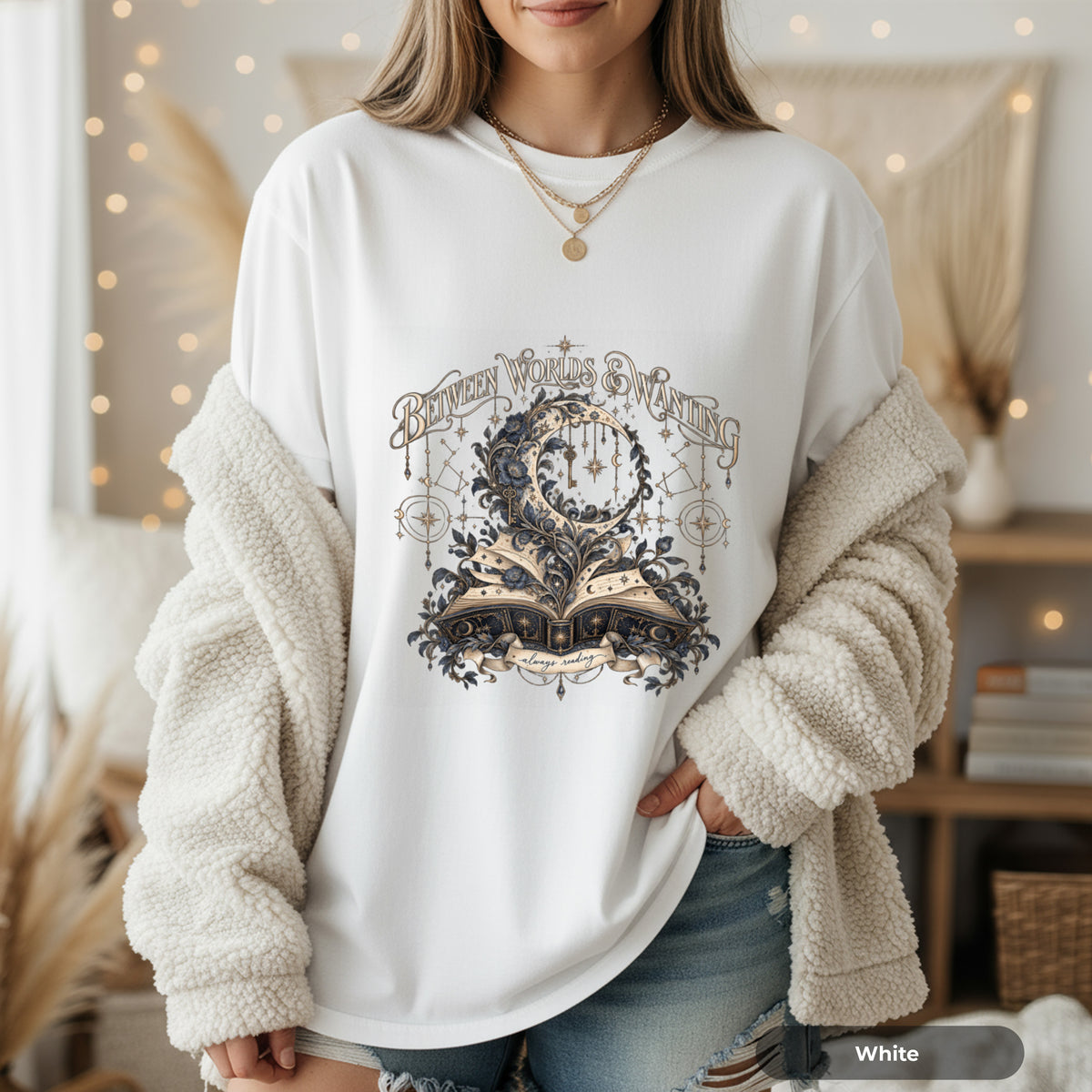 Between Worlds & Wandering Mystical Book T-Shirt
