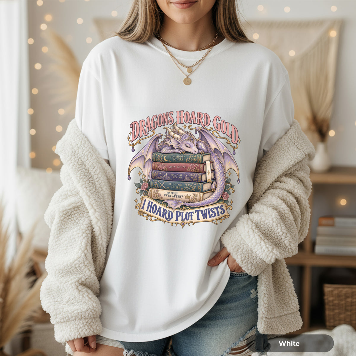 Dragons Hoard Gold “I Hoard Plot Twists” Bookworm T-Shirt