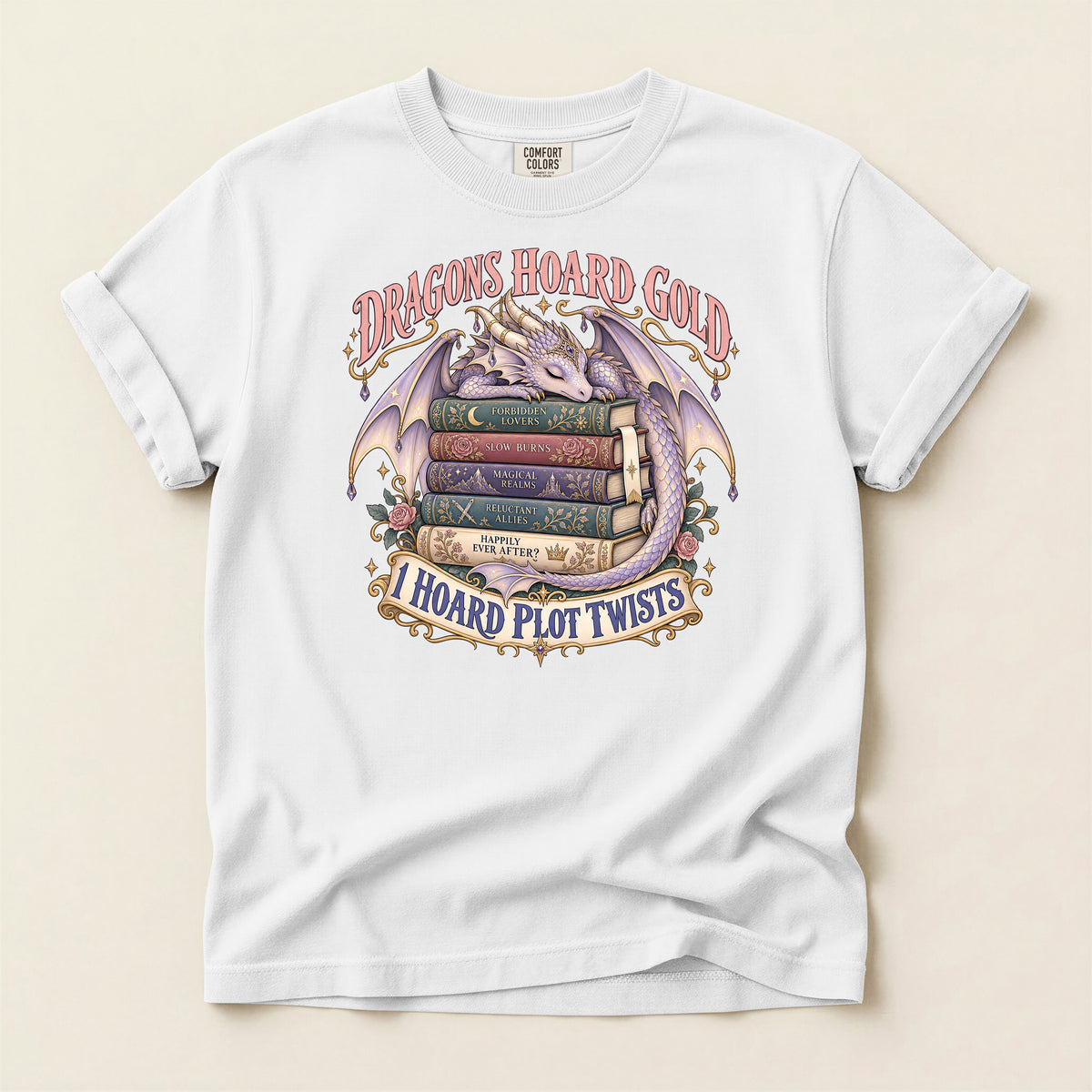 Dragons Hoard Gold “I Hoard Plot Twists” Bookworm T-Shirt