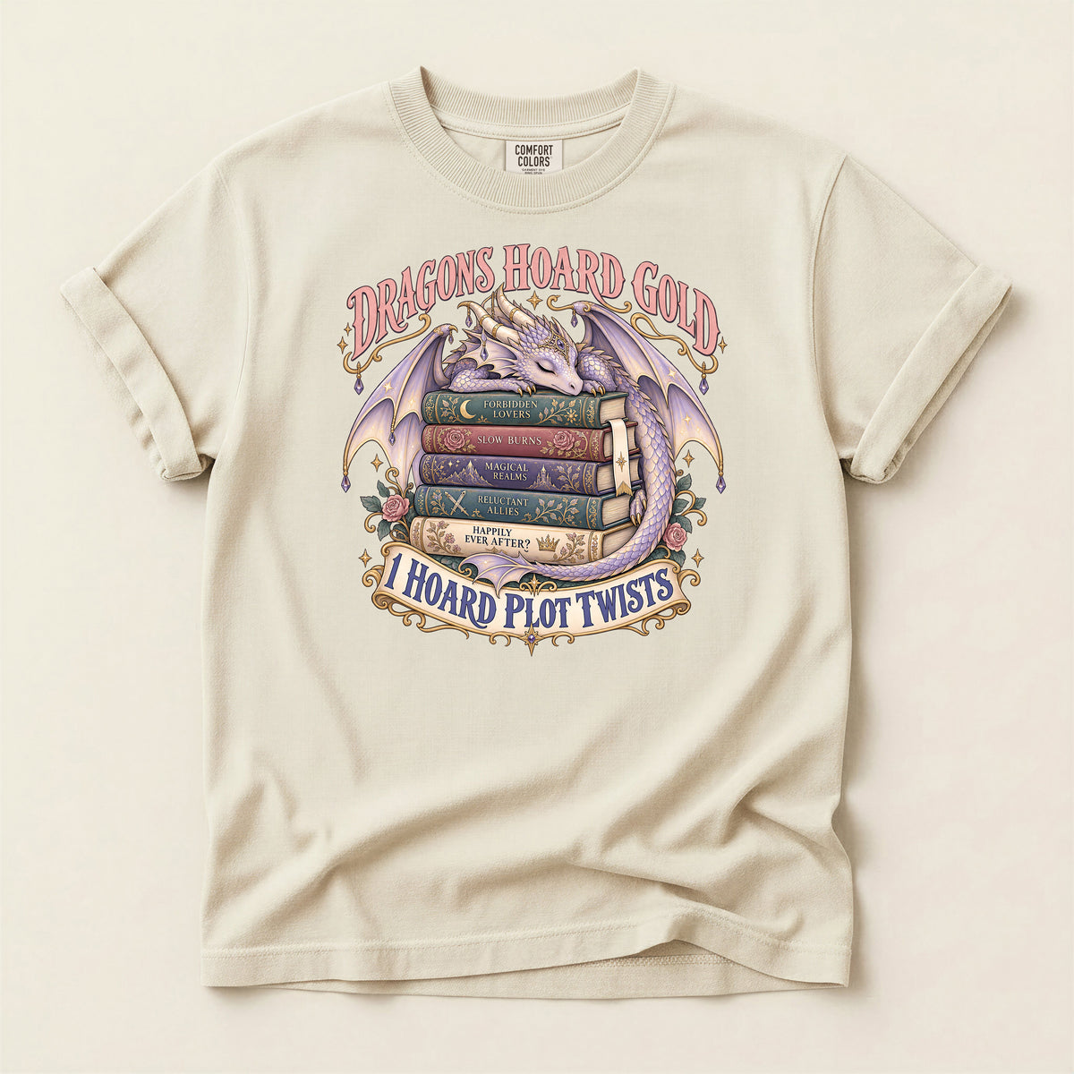 Dragons Hoard Gold “I Hoard Plot Twists” Bookworm T-Shirt