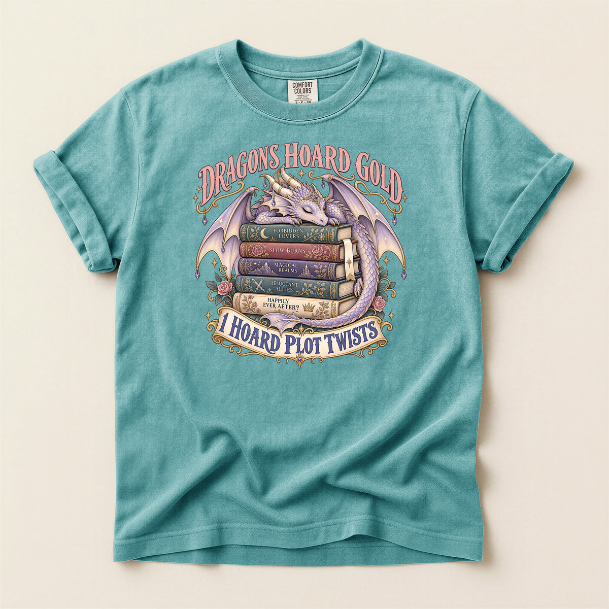 Dragons Hoard Gold “I Hoard Plot Twists” Bookworm T-Shirt
