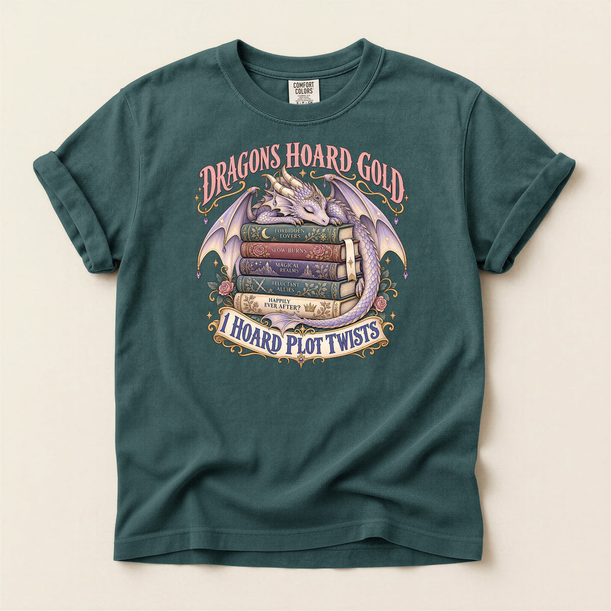 Dragons Hoard Gold “I Hoard Plot Twists” Bookworm T-Shirt