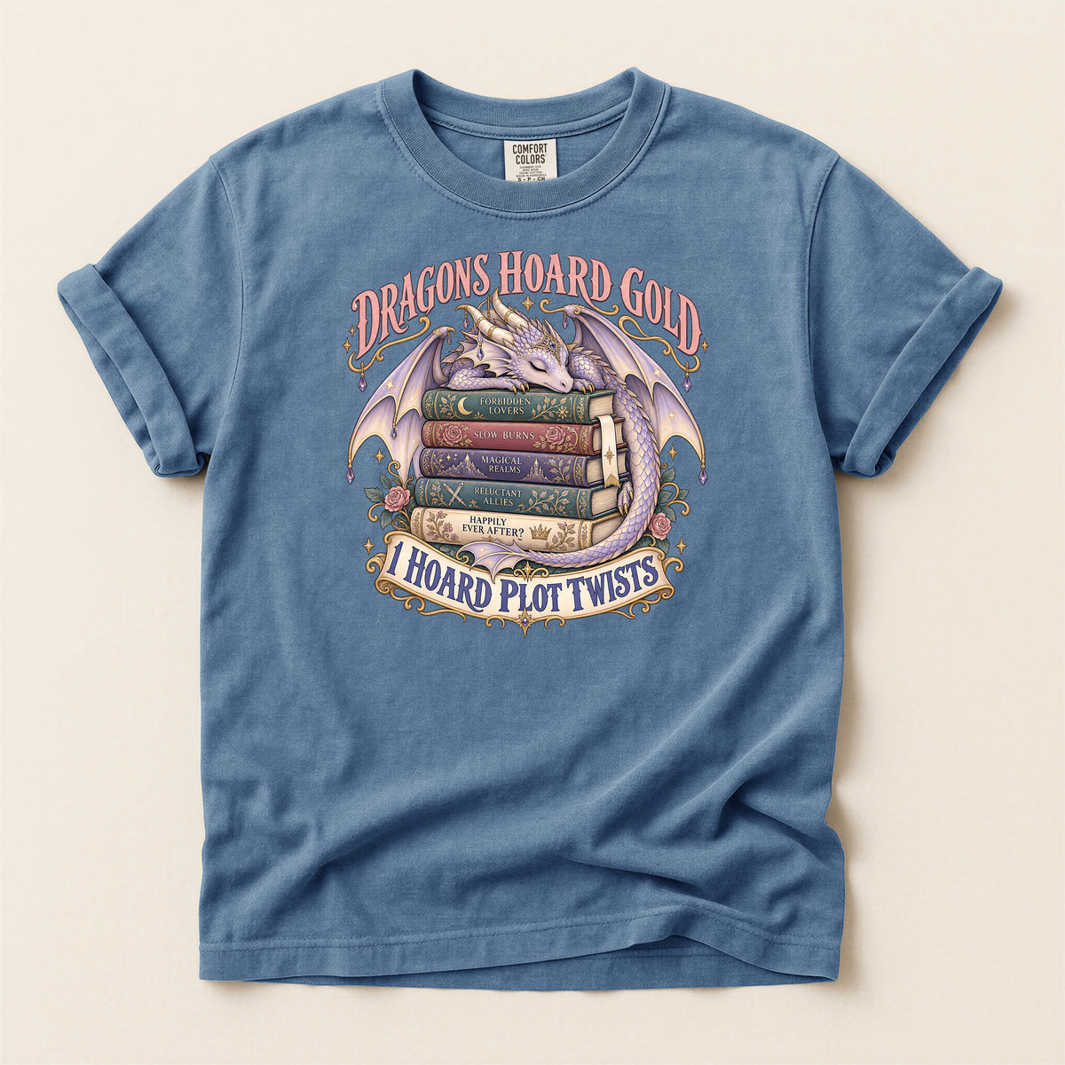 Dragons Hoard Gold “I Hoard Plot Twists” Bookworm T-Shirt