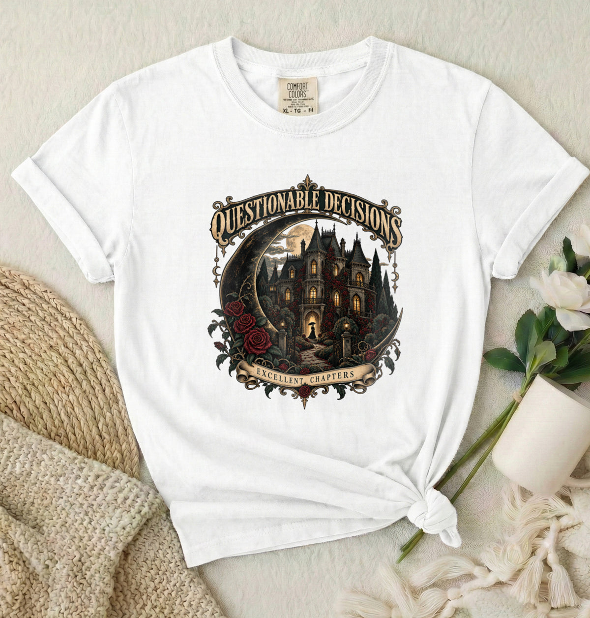 Questionable Decisions Haunted Castle Graphic T-Shirt