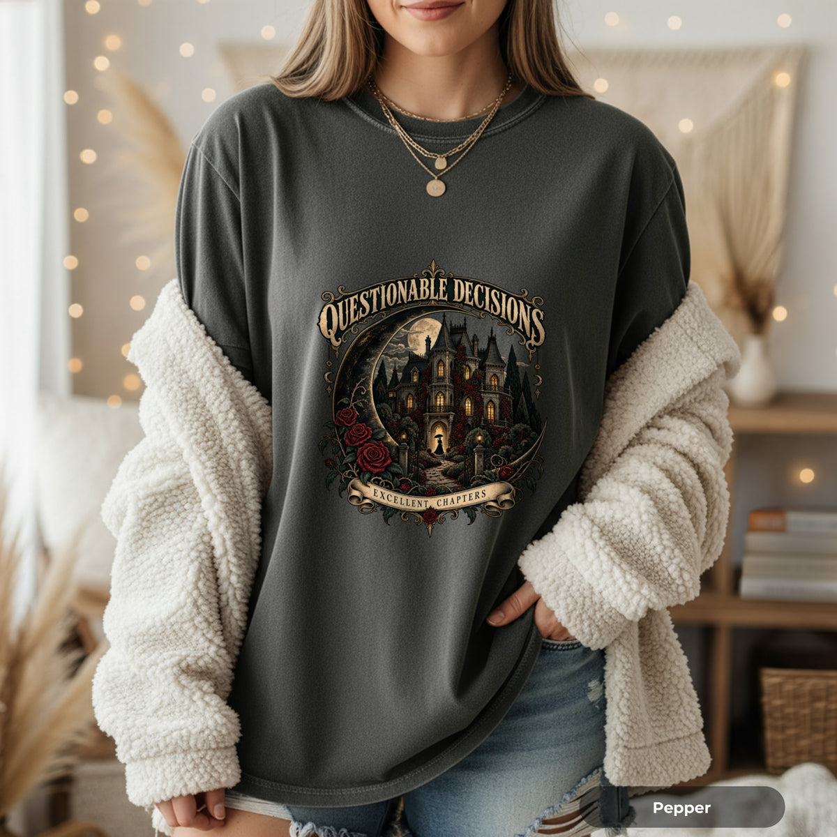 Questionable Decisions Haunted Castle Graphic T-Shirt