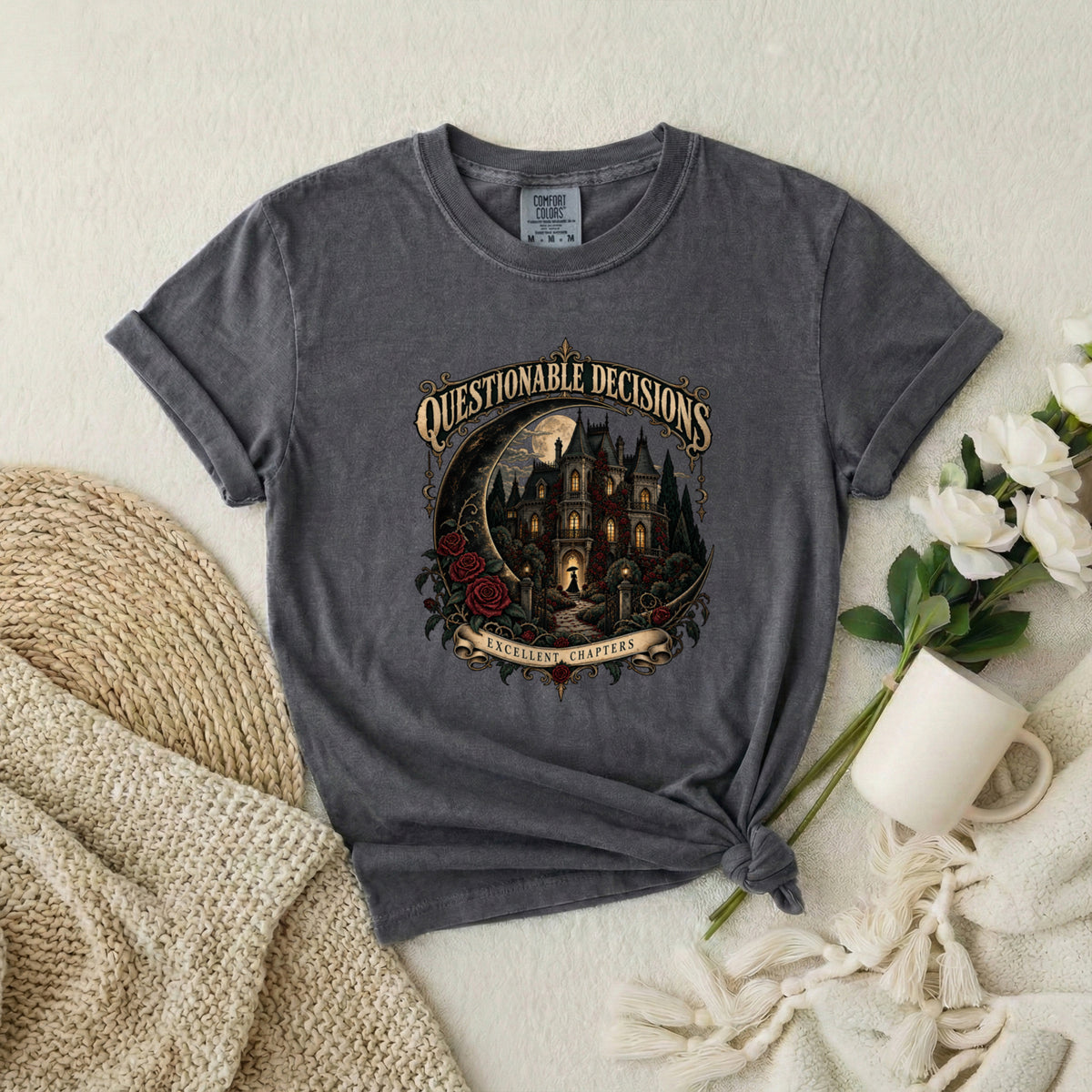 Questionable Decisions Haunted Castle Graphic T-Shirt